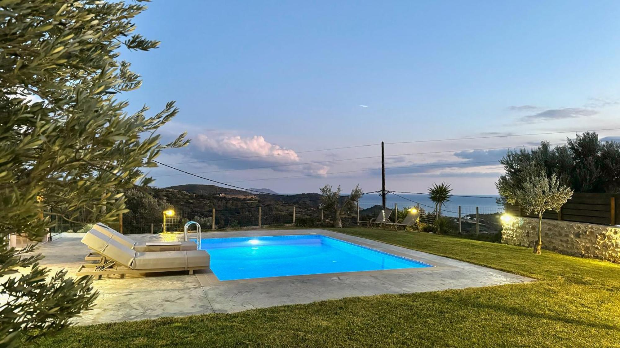 Villa Michael Triopetra Private Villa, Private Swimming Pool, Garden, Panoramic Sunset 외부 사진