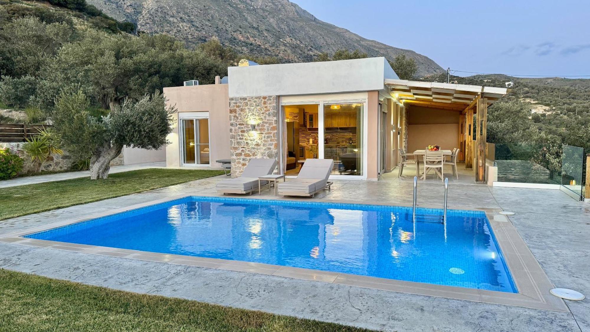 Villa Michael Triopetra Private Villa, Private Swimming Pool, Garden, Panoramic Sunset 외부 사진