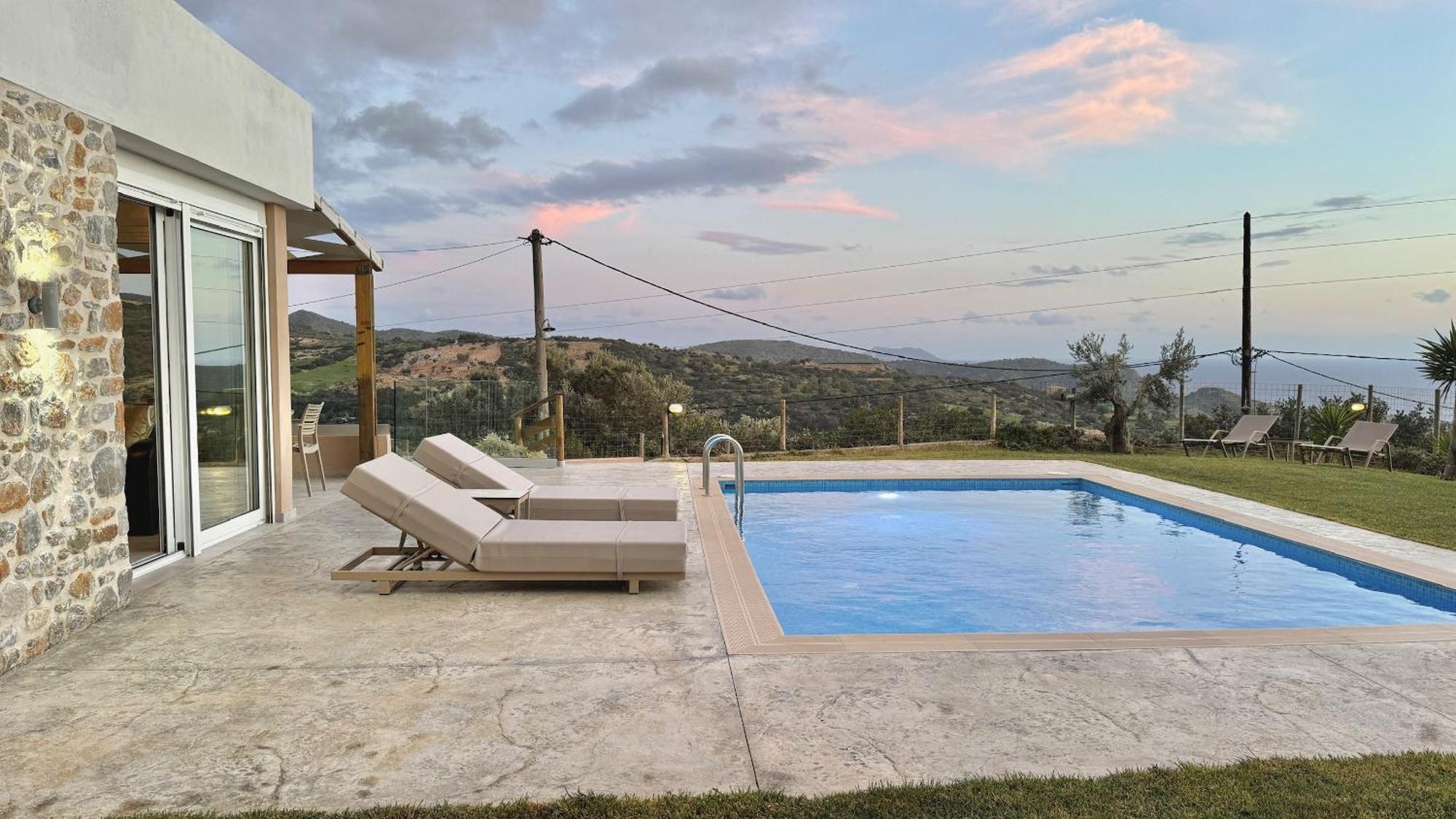Villa Michael Triopetra Private Villa, Private Swimming Pool, Garden, Panoramic Sunset 외부 사진