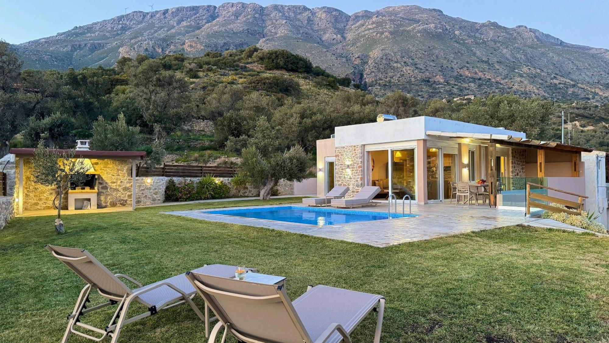 Villa Michael Triopetra Private Villa, Private Swimming Pool, Garden, Panoramic Sunset 외부 사진